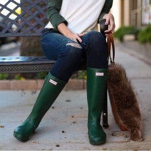 Green Hunter Rain Boots (Wide Calf)